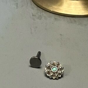 BVLA silver Stud Earring with Blue Gem